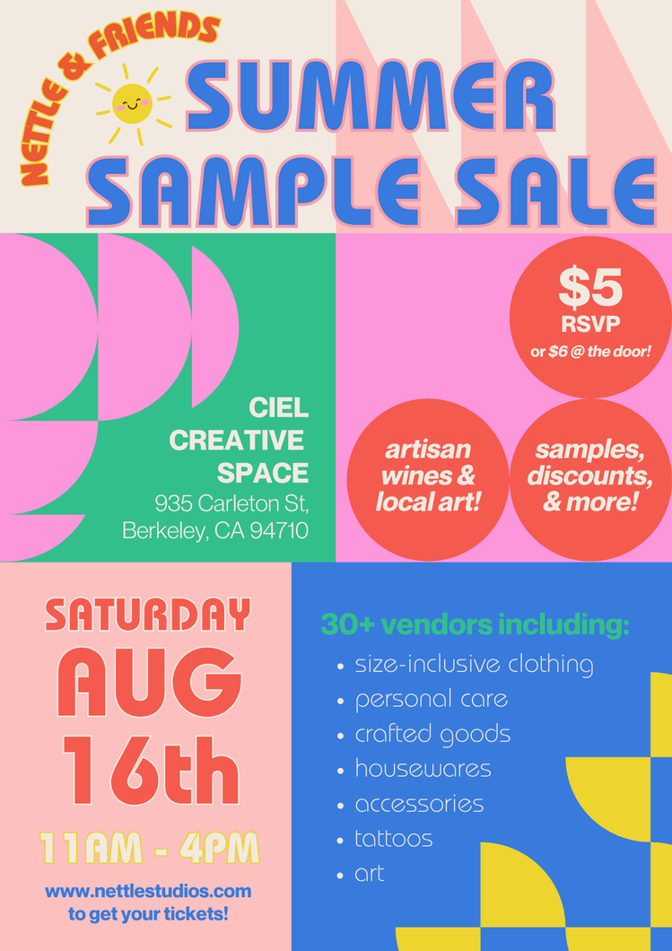 Summer Sample Sale 2025 - August 16th @11AM - 4PM