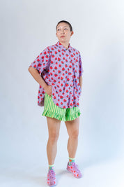 PURPLE STRAWBERRY TULIP TOP