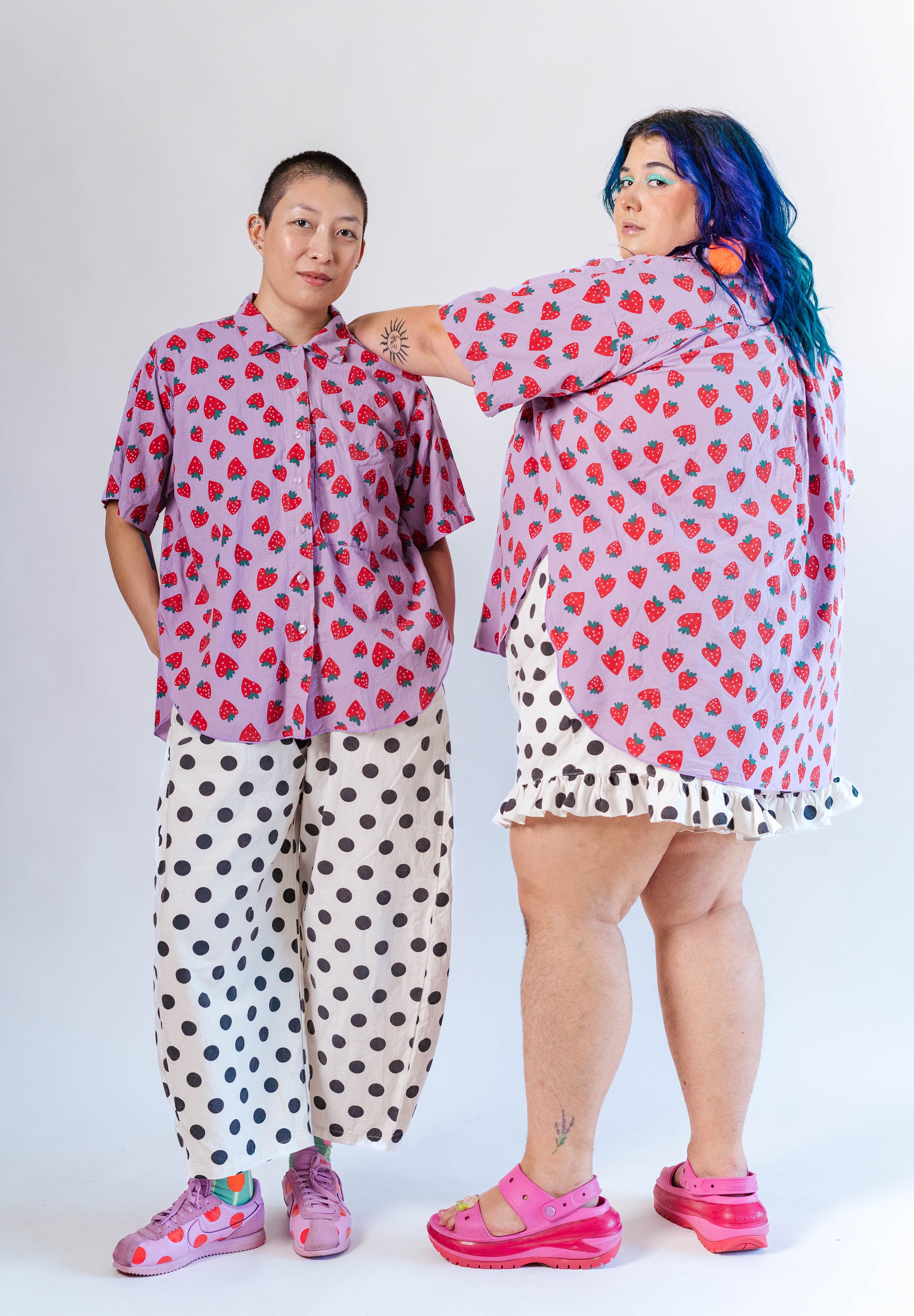 PURPLE STRAWBERRY TULIP TOP