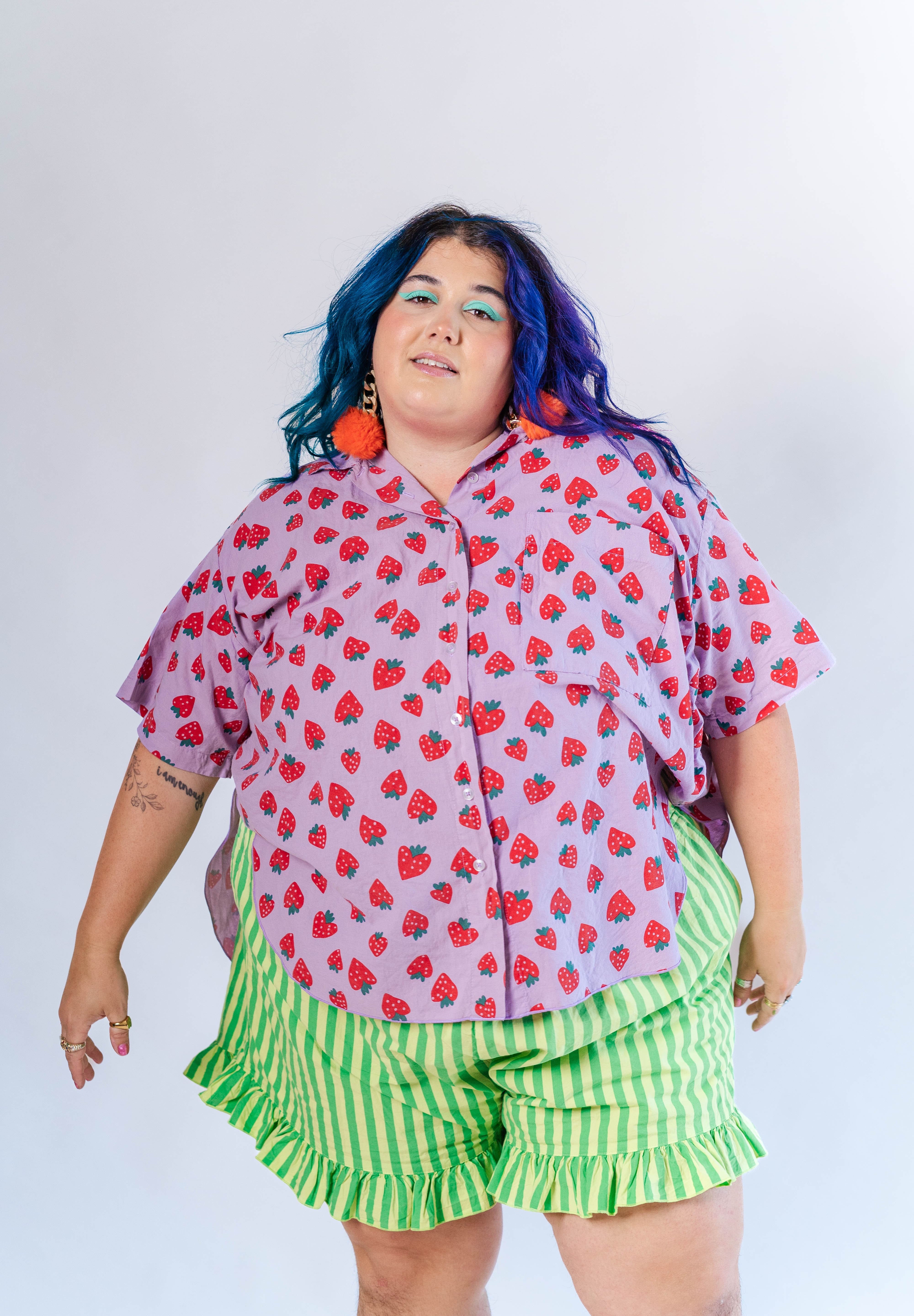 PURPLE STRAWBERRY TULIP TOP