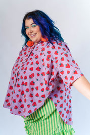 PURPLE STRAWBERRY TULIP TOP
