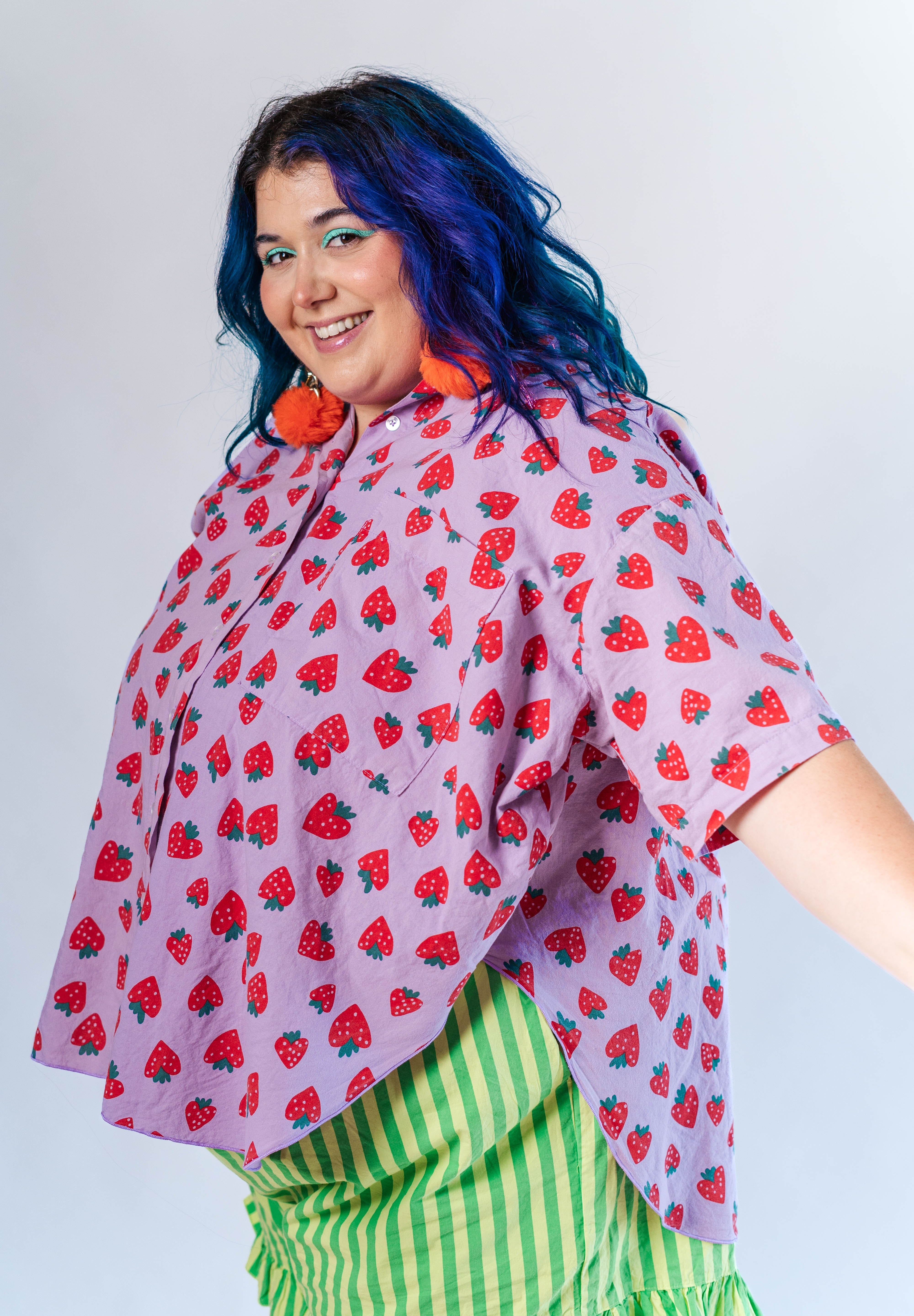 PURPLE STRAWBERRY TULIP TOP