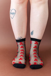 SHEER GOTH CHERRY SOCKS
