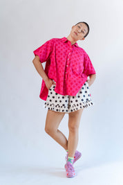 SOUR CHERRY DOT TULIP TOP