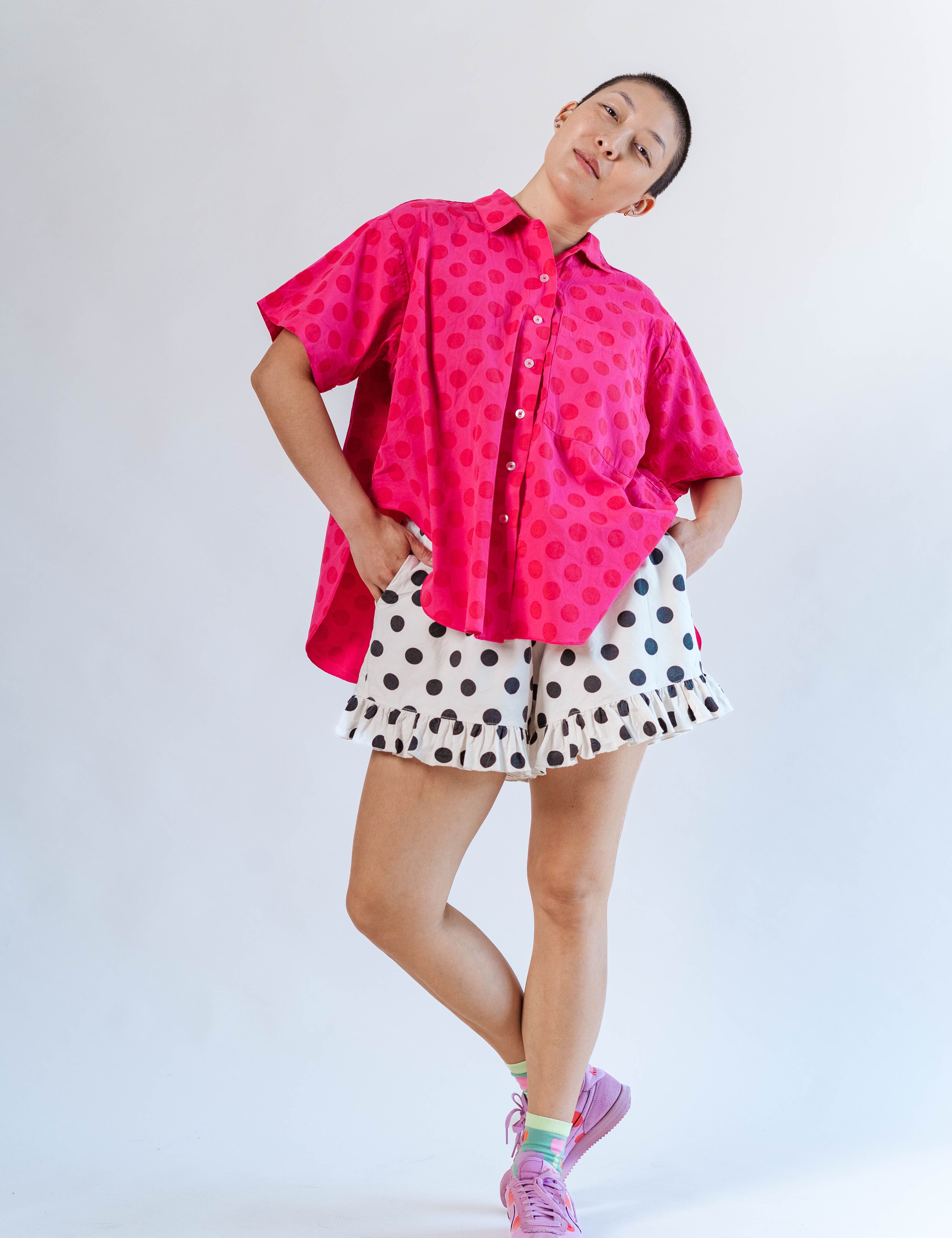 SOUR CHERRY DOT TULIP TOP