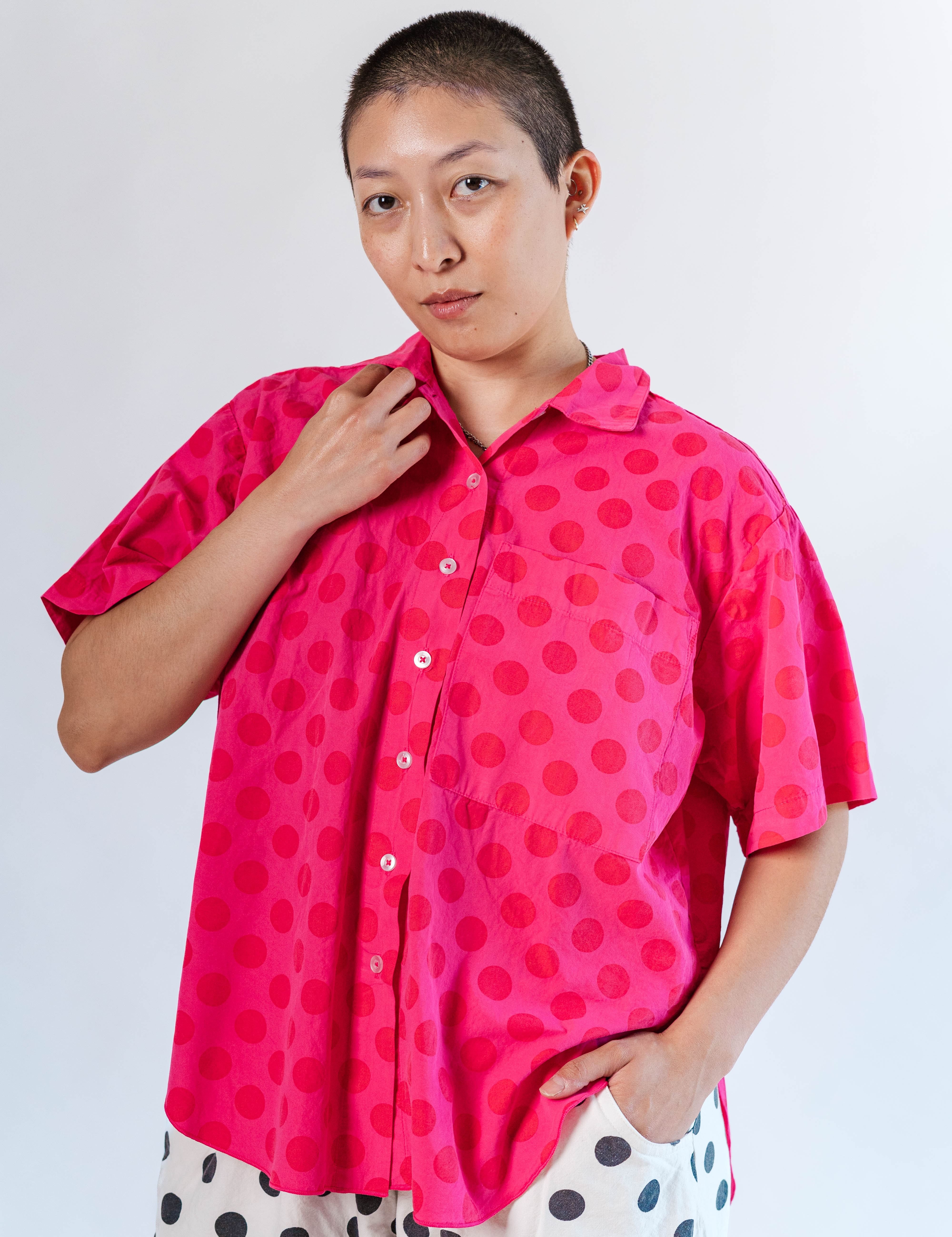 SOUR CHERRY DOT TULIP TOP