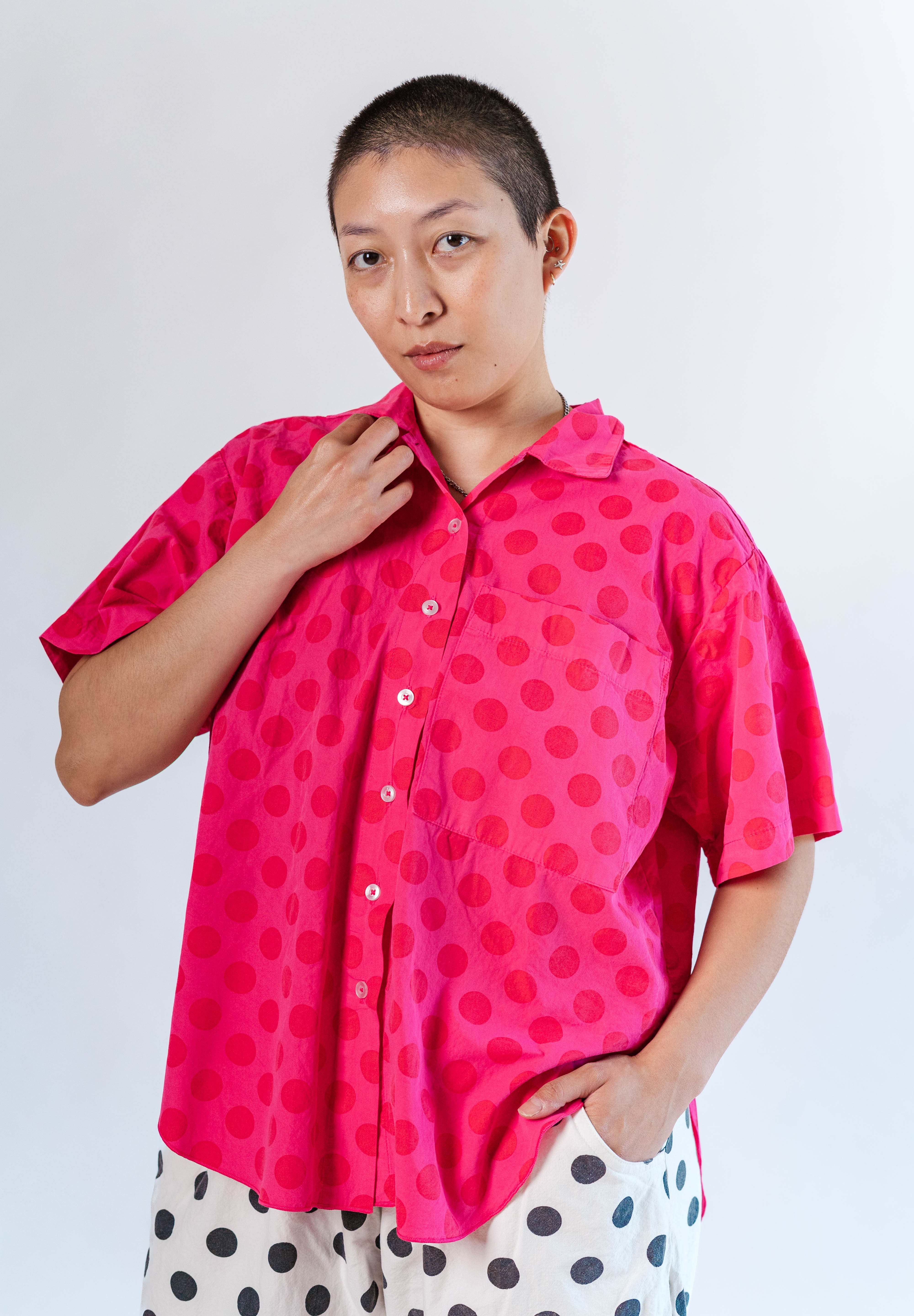 SOUR CHERRY DOT TULIP TOP