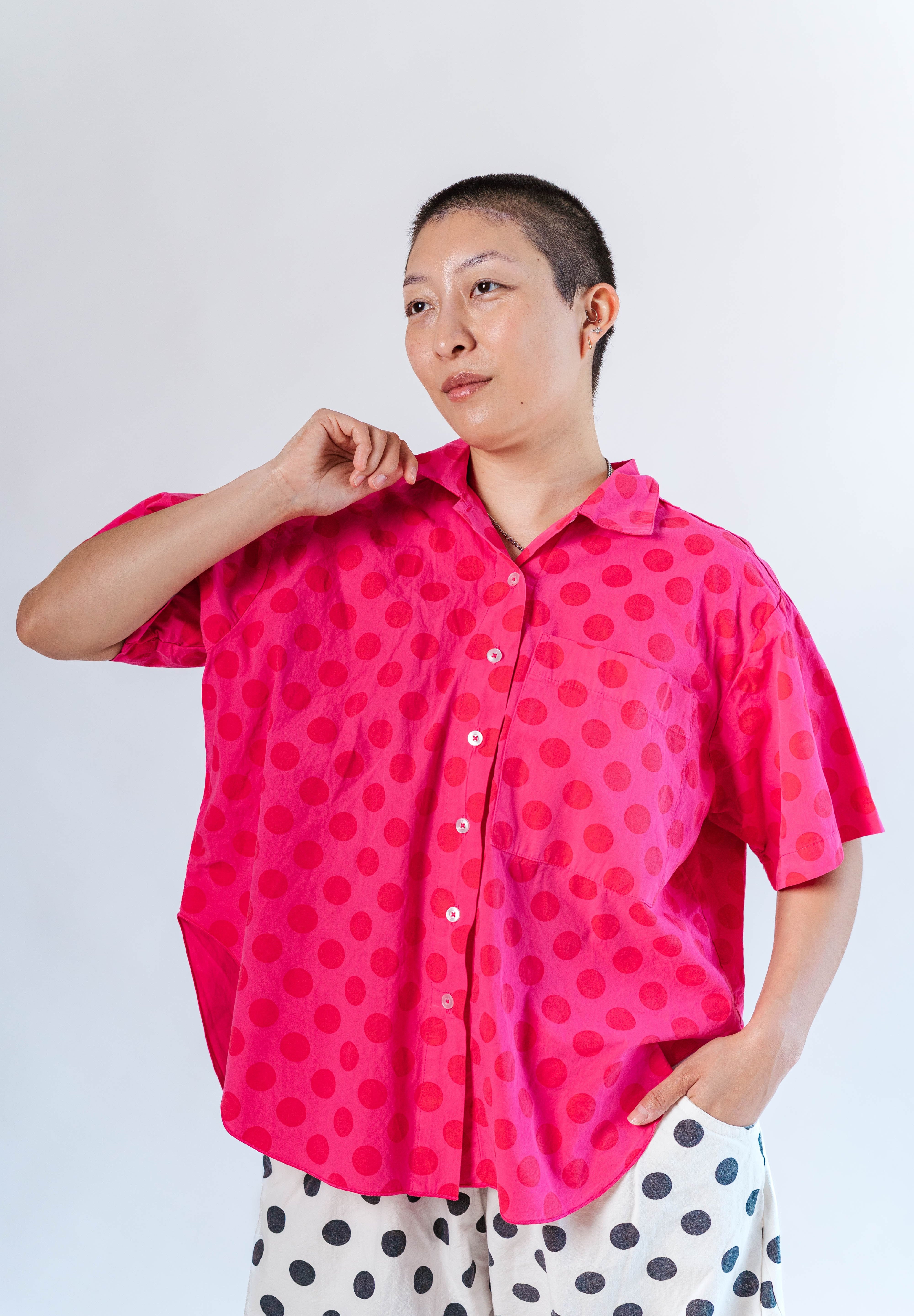 SOUR CHERRY DOT TULIP TOP