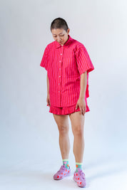 SOUR CHERRY STRIPED TULIP TOP