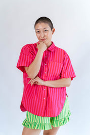 SOUR CHERRY STRIPED TULIP TOP