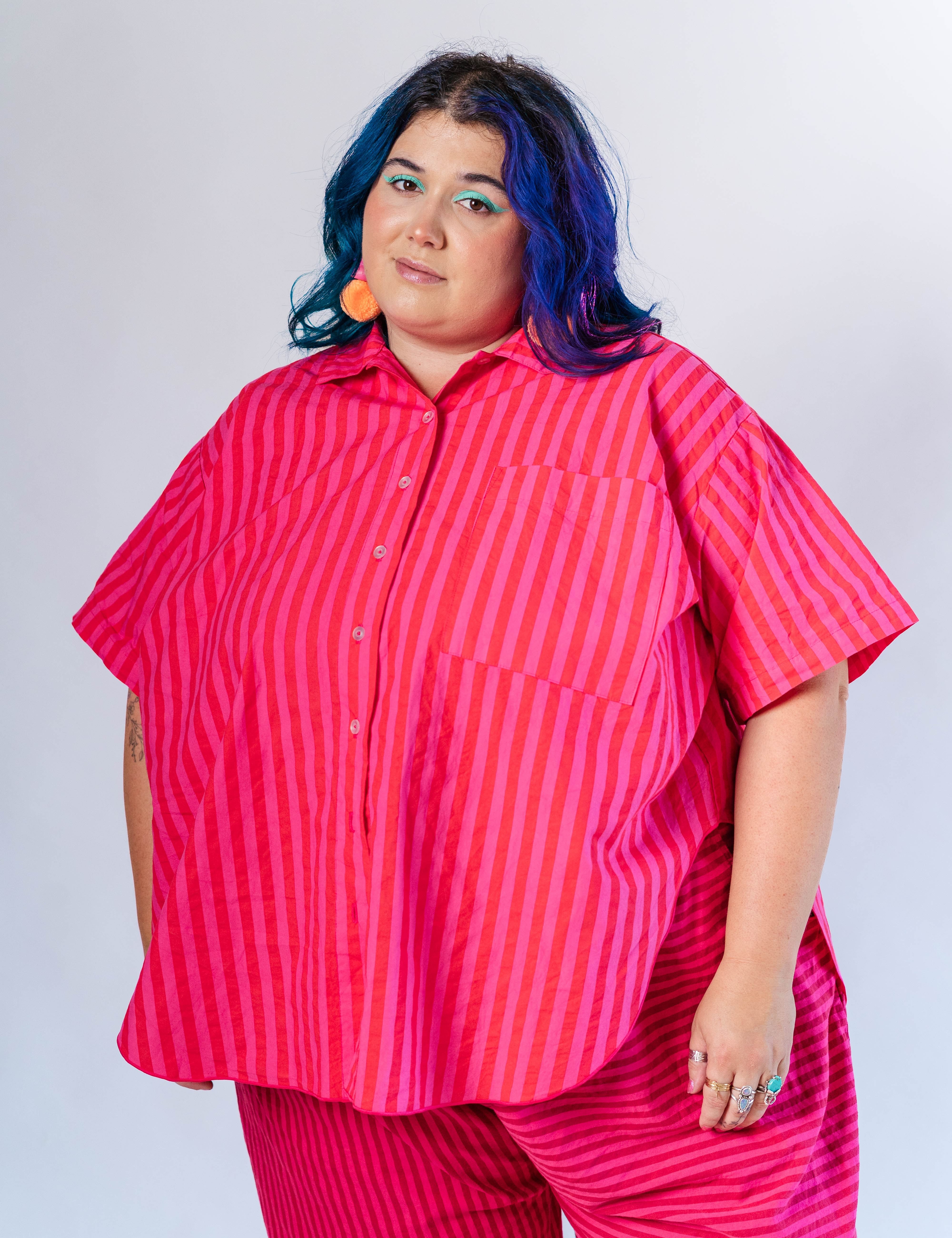 SOUR CHERRY STRIPED TULIP TOP