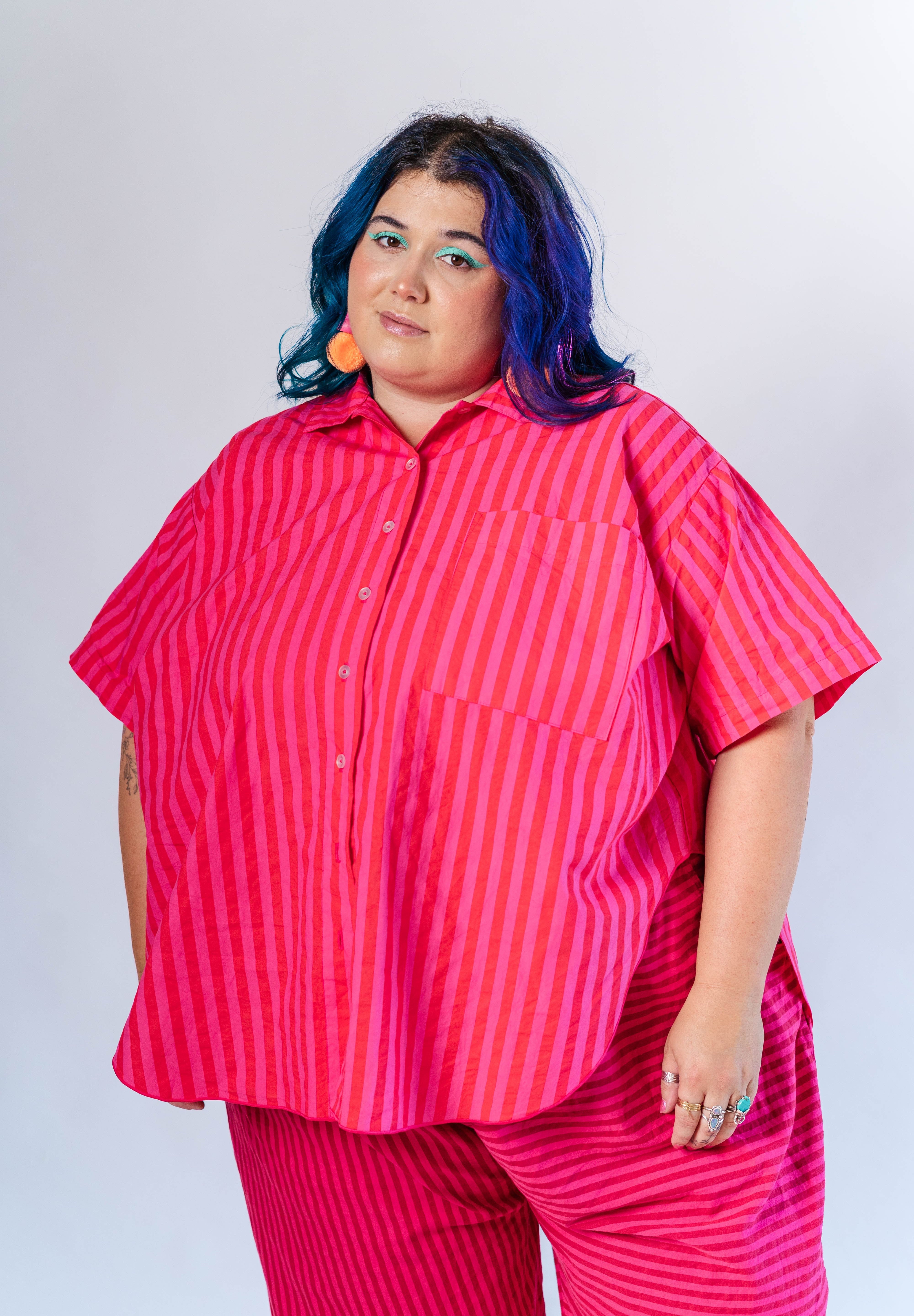 SOUR CHERRY STRIPED TULIP TOP