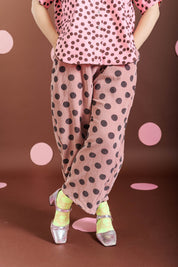 STRAWBERRY DOT CORDUROY BALLOON PANTS