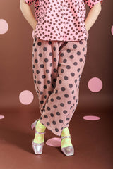 STRAWBERRY DOT CORDUROY BALLOON PANTS