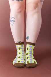 GREEN TWEE BUTTON SOCKS