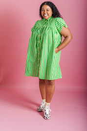 SOUR WATERMELON BUTTON MUSHROOM DRESS
