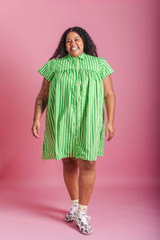 SOUR WATERMELON BUTTON MUSHROOM DRESS