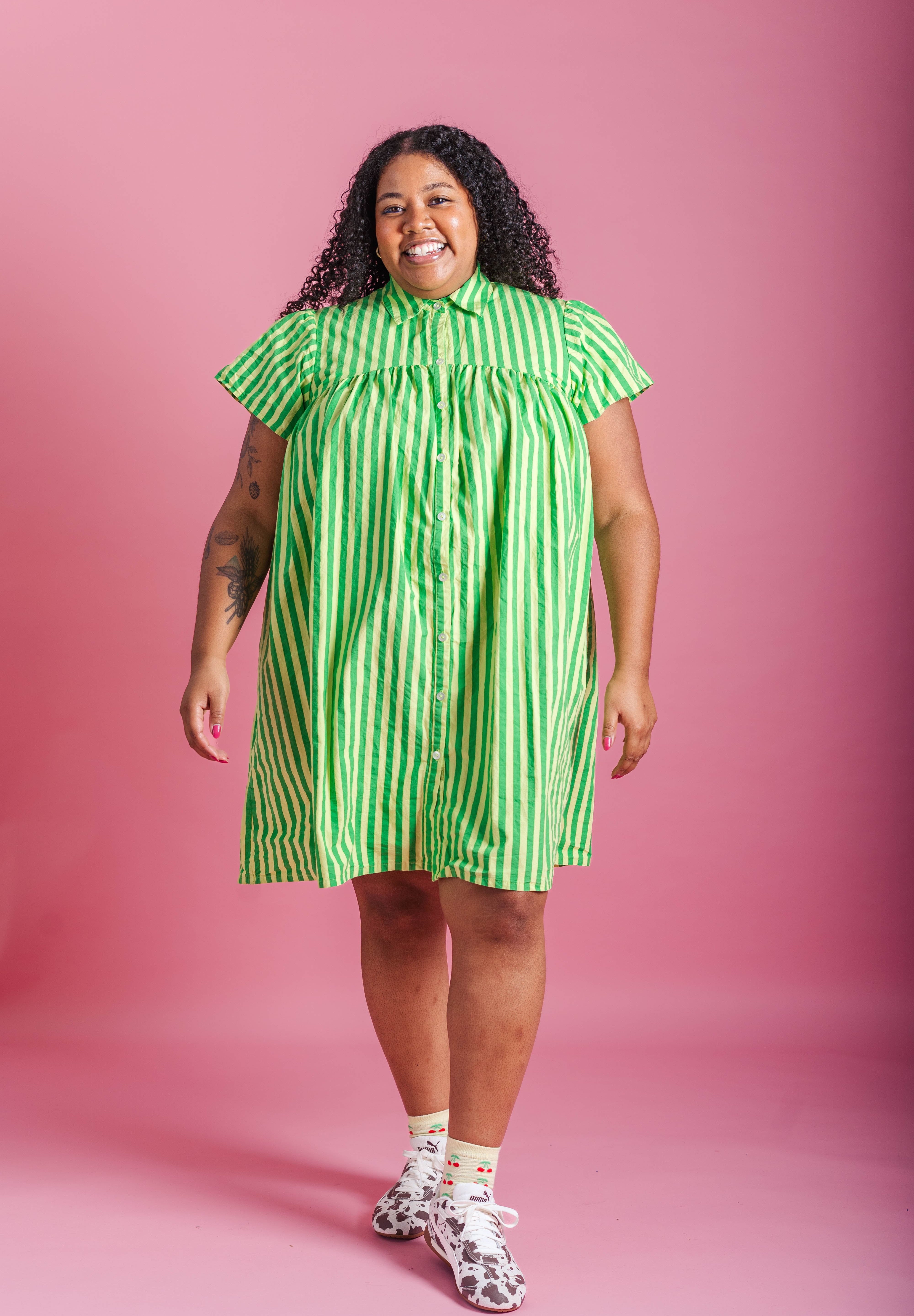 SOUR WATERMELON BUTTON MUSHROOM DRESS