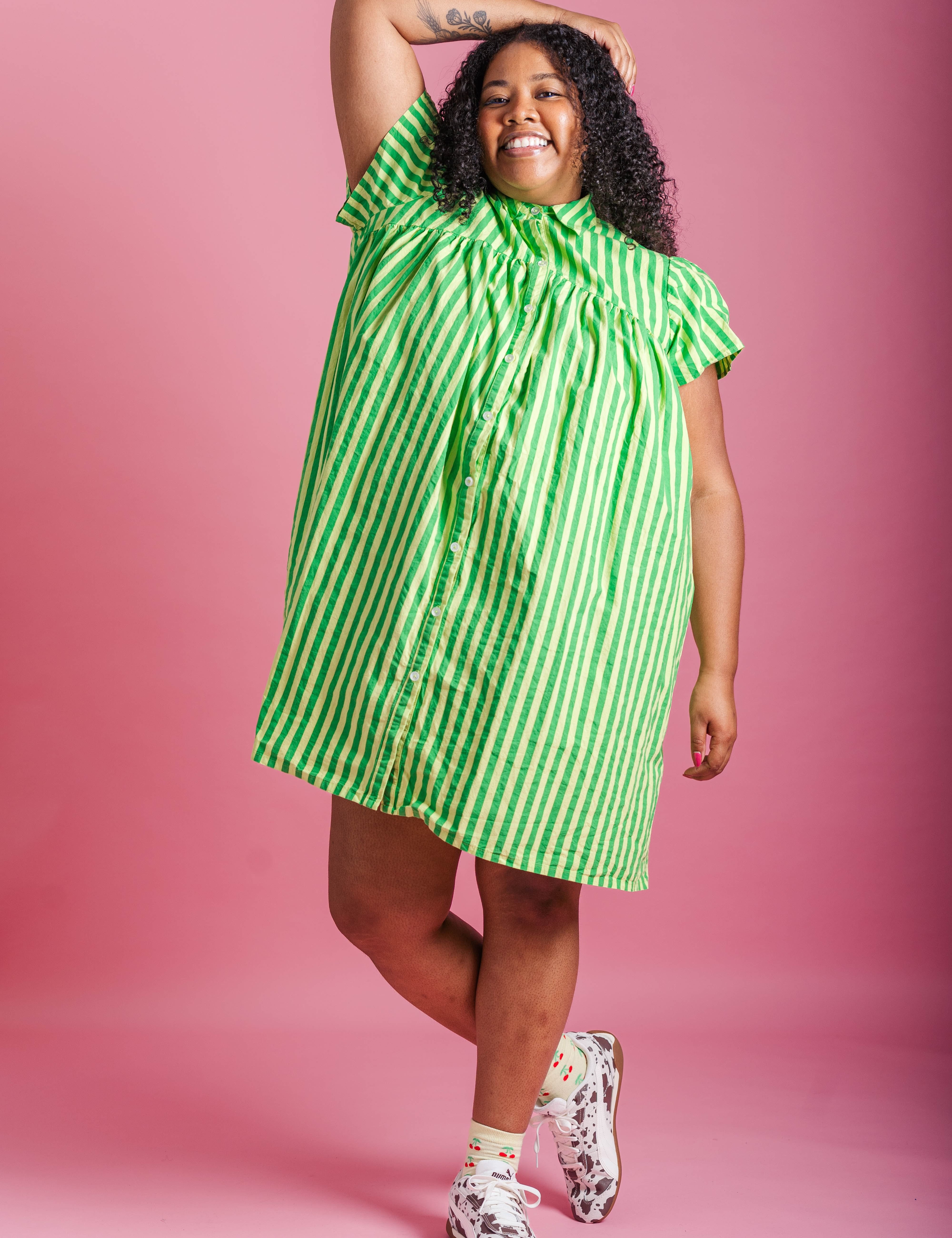 SOUR WATERMELON BUTTON MUSHROOM DRESS