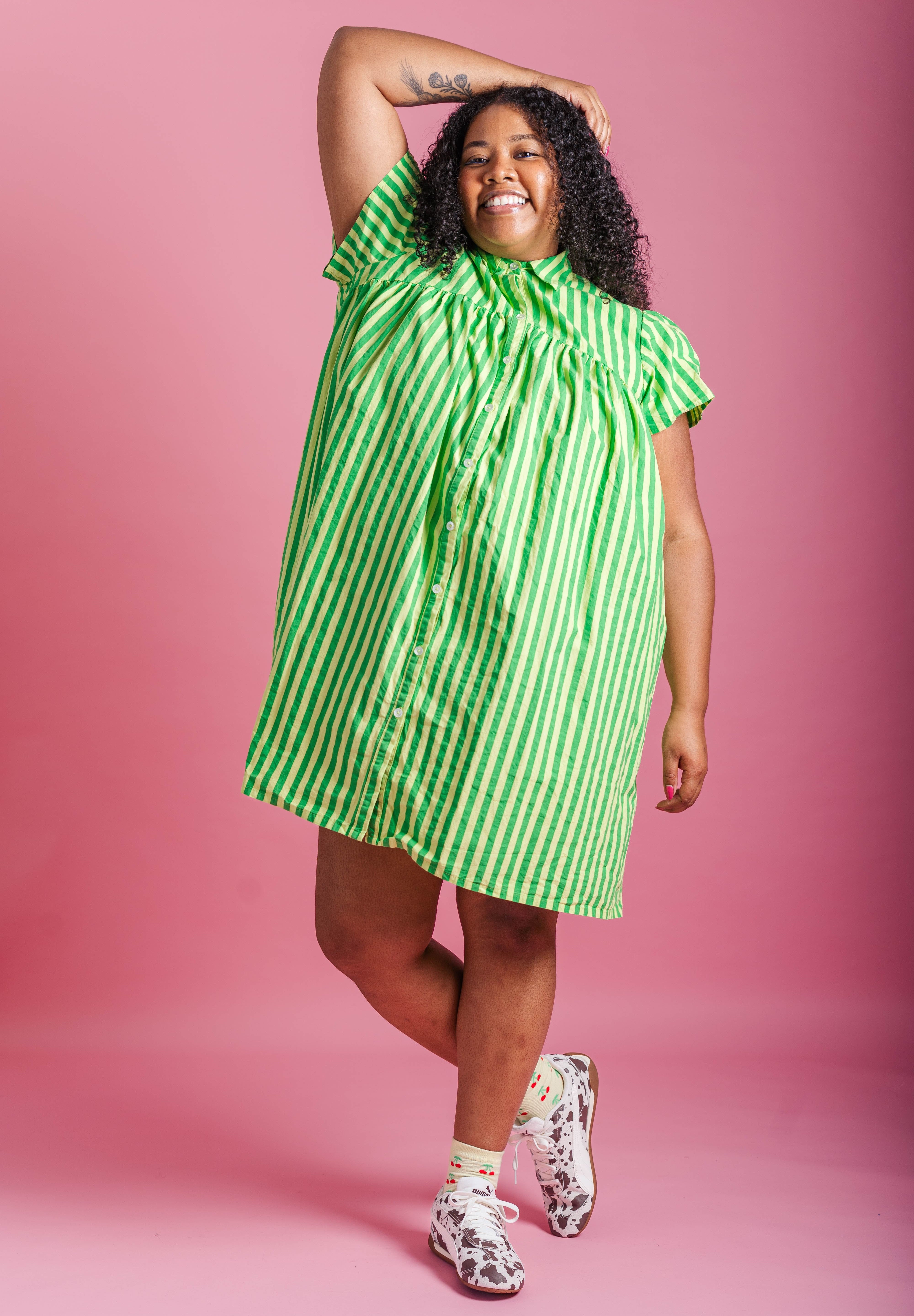 SOUR WATERMELON BUTTON MUSHROOM DRESS OS+
