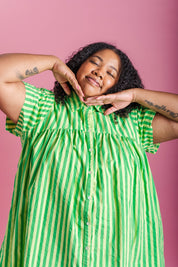 SOUR WATERMELON BUTTON MUSHROOM DRESS