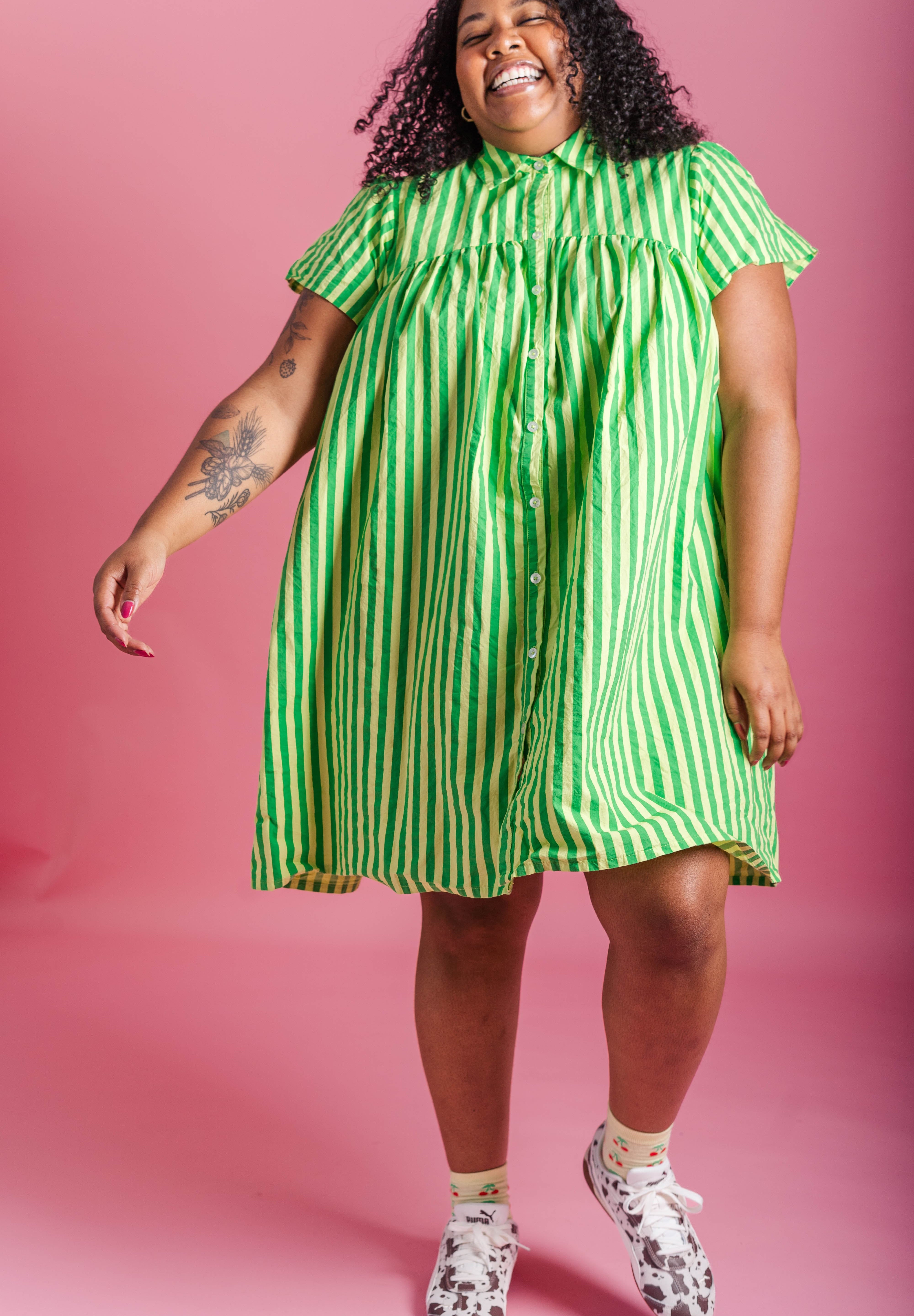 SOUR WATERMELON BUTTON MUSHROOM DRESS