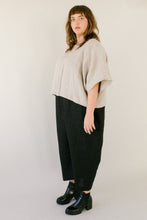 Super Wide Crop Top In Oatmeal Linen