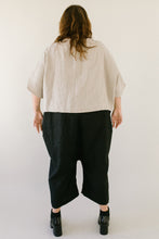 Super Wide Crop Top In Oatmeal Linen