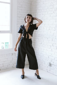 Easy Pant in Black Linen