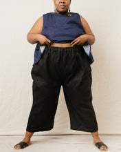 Mid Easy Pant in Black Linen