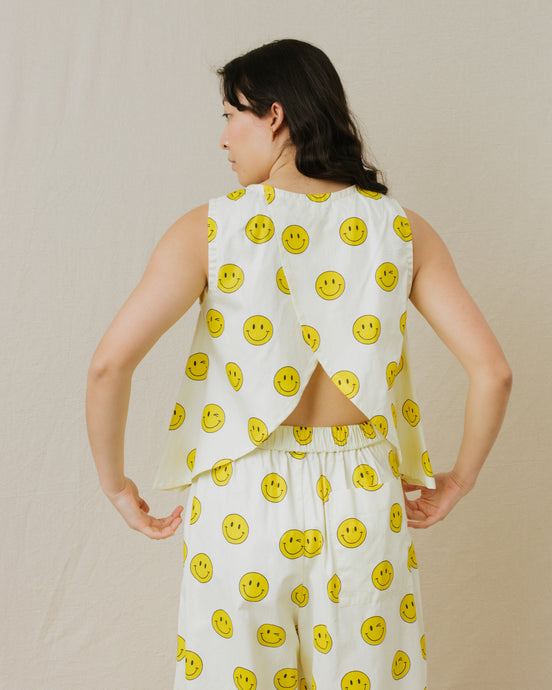 Petal Tank in Smiley Cotton