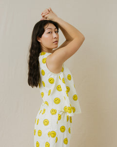 Petal Tank in Smiley Cotton