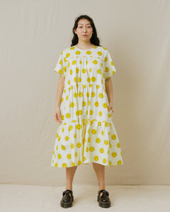 Tiered Dress in Smiley Cotton