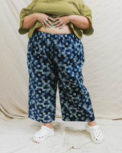 Mid Easy Pant in Patchwork Denim