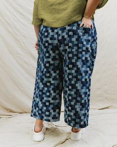 Mid Easy Pant in Patchwork Denim