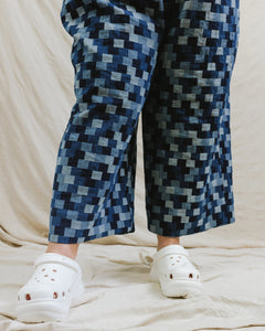 Mid Easy Pant in Patchwork Denim