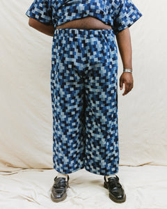 Mid Easy Pant in Patchwork Denim