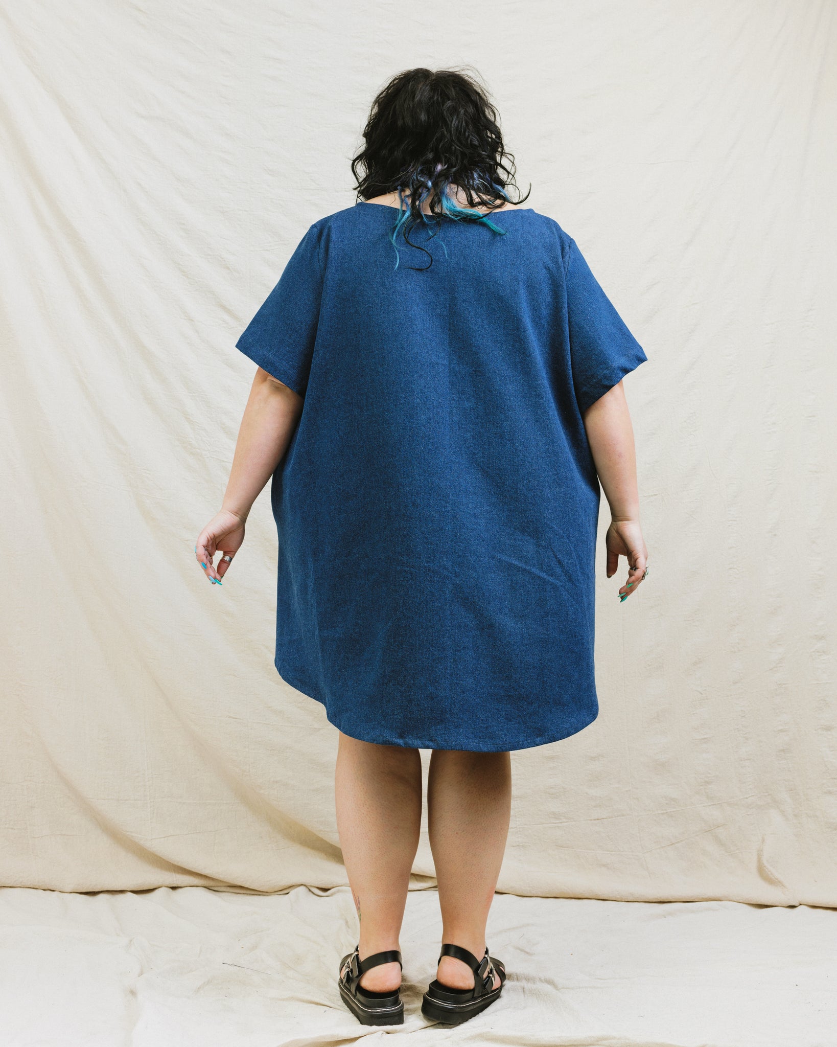 Trapeze Dress in Denim Nettle Studios